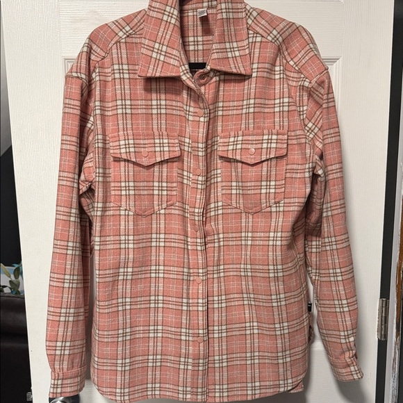 Pink Plaid Button-Down Flannel - Picture 2 of 6
